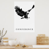 Black White Eagle Motivatie Vertrouwen Poster (Keuken)