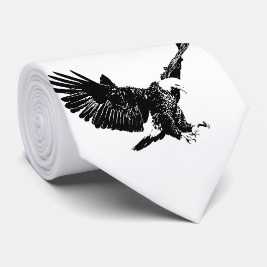 Black & White Eagle Stropdas (Opgerold)