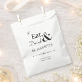 Black White Eat Drink and be Married Retro Wedding Bedankzakje (Geknipt)