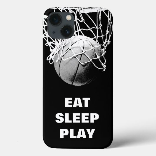 Black White Eat Sleep Basketball Motivatie Case-Mate iPhone Case (Achterkant)