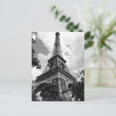 Black White Eiffel Tower in Parijs Briefkaart (Staand voorkant)