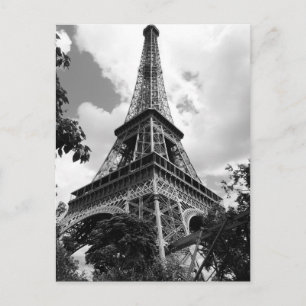 Black White Eiffel Tower in Parijs Briefkaart