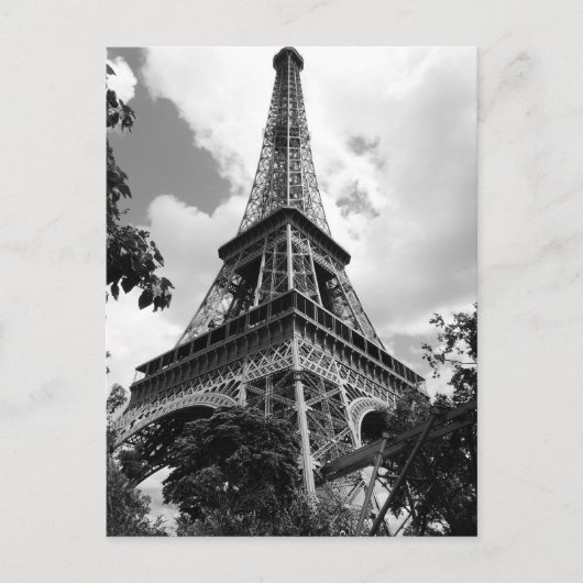 Black White Eiffel Tower in Parijs Briefkaart (Voorkant)