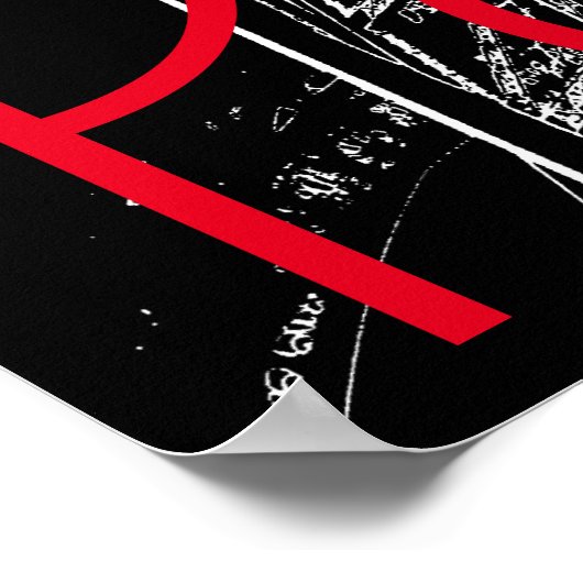 Black White Eiffel Tower in Paris Artwork Poster (Hoek)