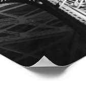 Black White Eiffel Tower in Paris Night Poster (Hoek)
