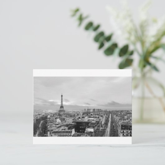 Black&White: Eiffel Tower, Parijs, Frankrijk Briefkaart (Staand voorkant)