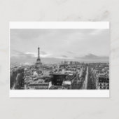 Black&White: Eiffel Tower, Parijs, Frankrijk Briefkaart (Voorkant)