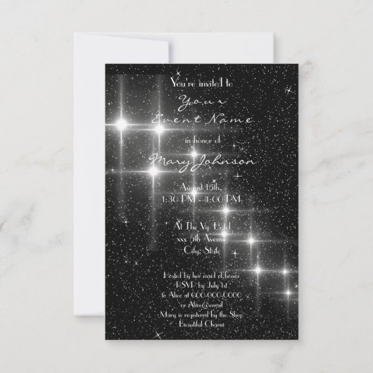 Black White Eiffel Tower Paris Dimond Crystals G Kaart (Achterkant)