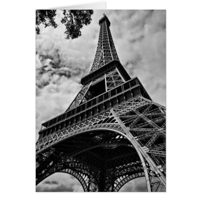 Black White Eiffel Tower Paris Europe Reivel (Voorkant)