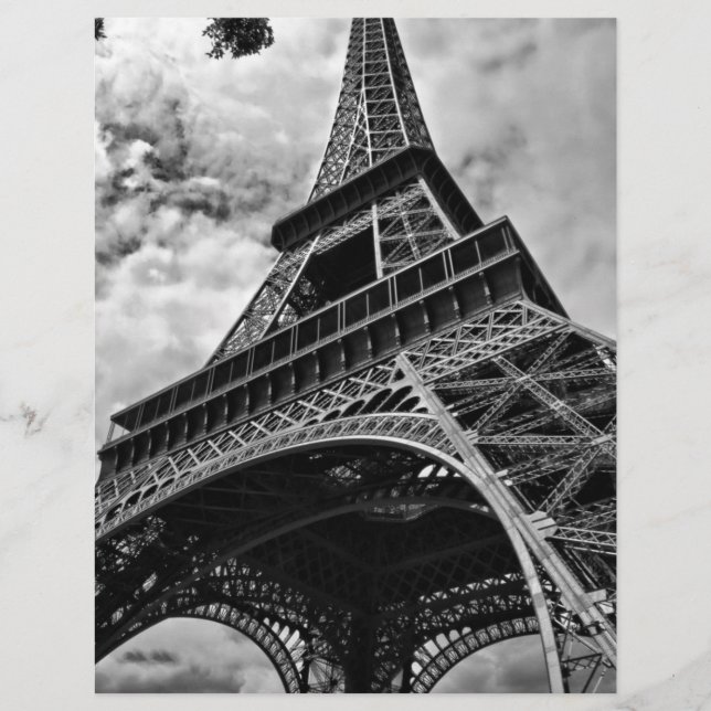 Black White Eiffel Tower Paris Europe Reivel (Voorkant)