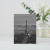 Black White Eiffel Tower Paris Europe Reivel Briefkaart (Staand voorkant)