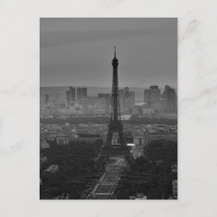 Black White Eiffel Tower Paris Europe Reivel Briefkaart