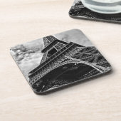 Black White Eiffel Tower Paris Europe Reivel Drankjes Onderzetter (Linkerzijde)
