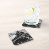 Black White Eiffel Tower Paris Europe Reivel Drankjes Onderzetter (Rechterzijde)