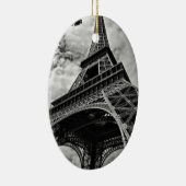 Black White Eiffel Tower Paris Europe Reivel Keramisch Ornament (Rechts)