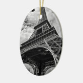 Black White Eiffel Tower Paris Europe Reivel Keramisch Ornament (Links)