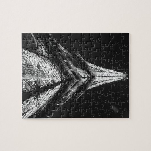 Black White Eiffel Tower Paris Europe Reivel Legpuzzel (Horizontaal)