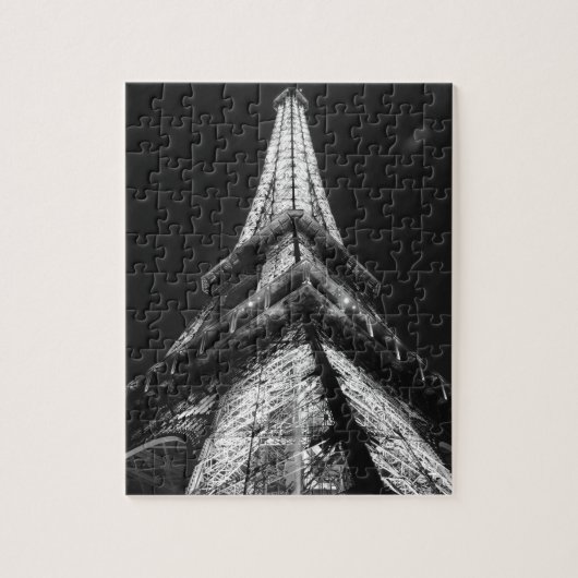 Black White Eiffel Tower Paris Europe Reivel Legpuzzel (Verticaal)