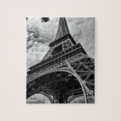 Black White Eiffel Tower Paris Europe Reivel Legpuzzel (Verticaal)
