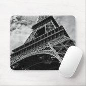 Black White Eiffel Tower Paris Europe Reivel Muismat (Met muis)