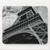 Black White Eiffel Tower Paris Europe Reivel Muismat (Voorkant)