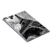 Black White Eiffel Tower Paris Europe Reivel Notitieboek (Rechterzijde)
