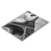 Black White Eiffel Tower Paris Europe Reivel Notitieboek (Linkerzijde)