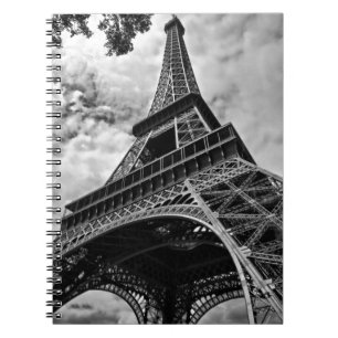 Black White Eiffel Tower Paris Europe Reivel Notitieboek