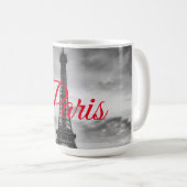 Black White Eiffel Tower Paris European Travel Koffiemok (Voorkant rechts)