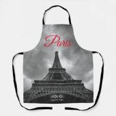 Black White Eiffel Tower Paris European Travel Schort (Voorkant)