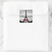 Black White Eiffel Tower Paris European Travel Vierkante Sticker (Tas)