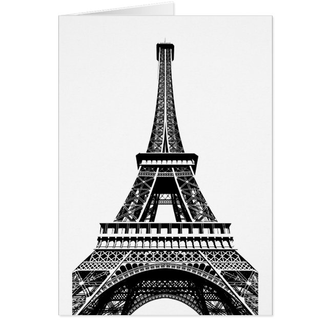 Black white Eiffel Tower Paris Frankrijk Art Artwo (Voorkant)