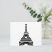 Black white Eiffel Tower Paris Frankrijk Art Artwo Briefkaart (Staand voorkant)