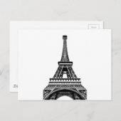Black white Eiffel Tower Paris Frankrijk Art Artwo Briefkaart (Voorkant / Achterkant)