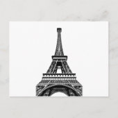 Black white Eiffel Tower Paris Frankrijk Art Artwo Briefkaart (Voorkant)