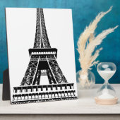 Black white Eiffel Tower Paris Frankrijk Art Artwo Fotoplaat (Zijkant)
