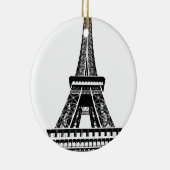 Black white Eiffel Tower Paris Frankrijk Art Artwo Keramisch Ornament (Rechts)