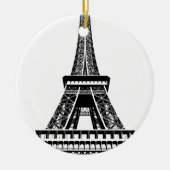 Black white Eiffel Tower Paris Frankrijk Art Artwo Keramisch Ornament (Voorkant)