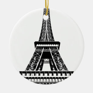 Black white Eiffel Tower Paris Frankrijk Art Artwo Keramisch Ornament