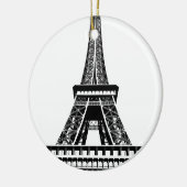 Black white Eiffel Tower Paris Frankrijk Art Artwo Keramisch Ornament (Links)