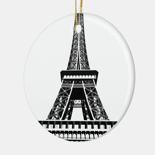 Black white Eiffel Tower Paris Frankrijk Art Artwo Keramisch Ornament (Links)