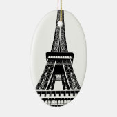 Black white Eiffel Tower Paris Frankrijk Art Artwo Keramisch Ornament (Rechts)