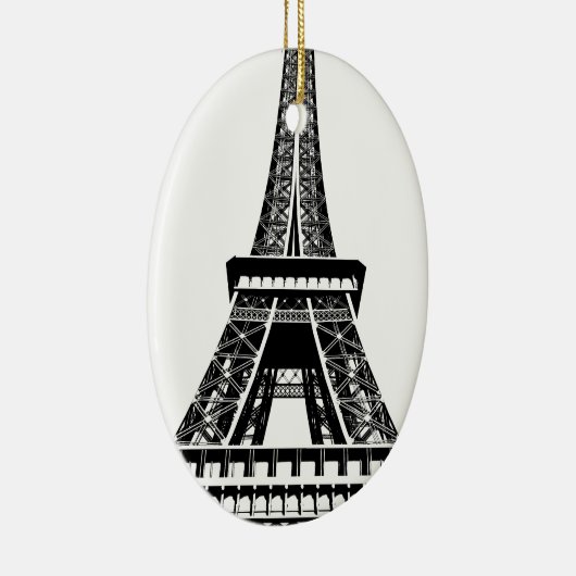 Black white Eiffel Tower Paris Frankrijk Art Artwo Keramisch Ornament (Rechts)