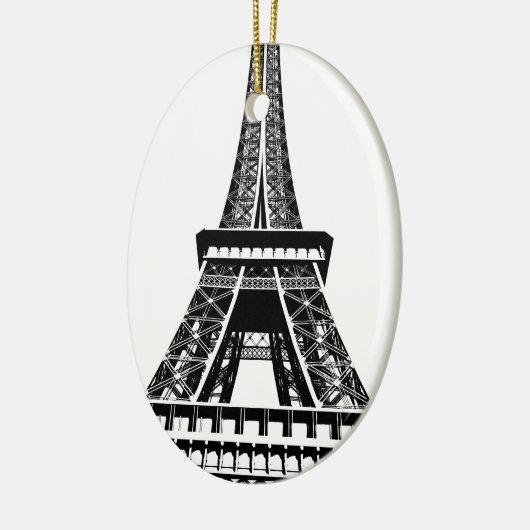 Black white Eiffel Tower Paris Frankrijk Art Artwo Keramisch Ornament (Links)