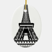 Black white Eiffel Tower Paris Frankrijk Art Artwo Keramisch Ornament (Voorkant)