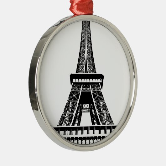 Black white Eiffel Tower Paris Frankrijk Art Artwo Metalen Ornament (Rechts)