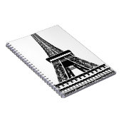 Black white Eiffel Tower Paris Frankrijk Art Artwo Notitieboek (Rechterzijde)