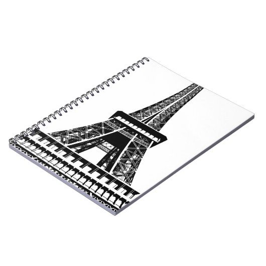 Black white Eiffel Tower Paris Frankrijk Art Artwo Notitieboek (Linkerzijde)