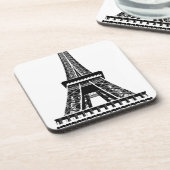 Black white Eiffel Tower Paris Frankrijk Art Artwo Onderzetter (Linkerzijde)