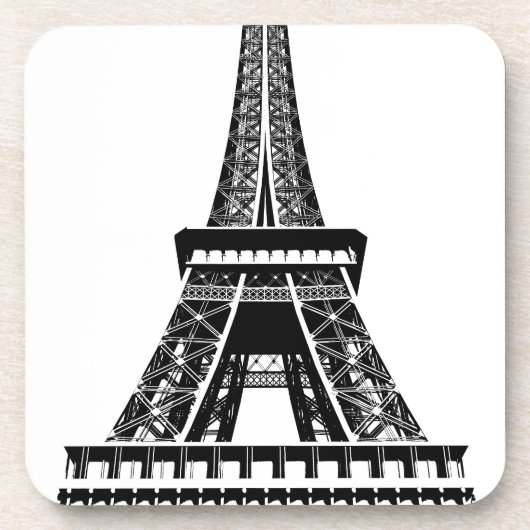Black white Eiffel Tower Paris Frankrijk Art Artwo Onderzetter (Voorkant)